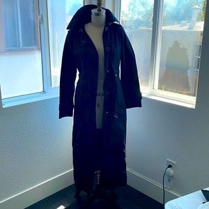 London Fog Long Belted Trench Coat with Removable Hood